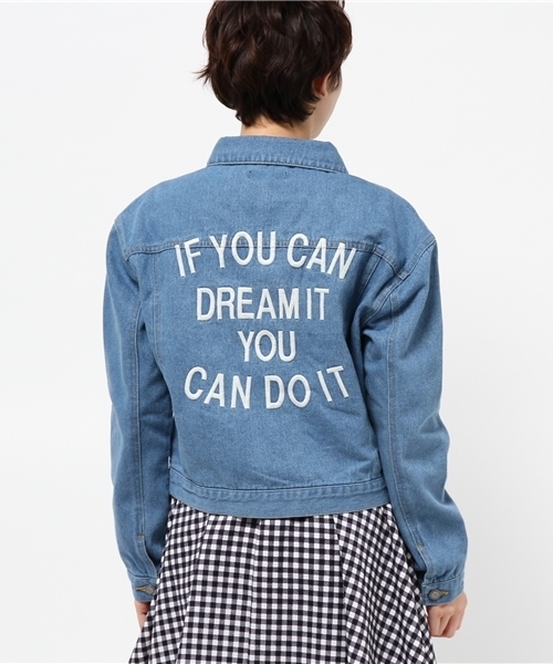 WEGO(ウィゴー)の「WEGO/バックロゴGジャン(デニムジャケット・レディース・インディゴブルー/ダークインディゴブルー・FREE)」の9枚目の写真