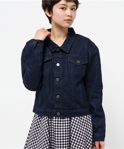 WEGO(ウィゴー)の「WEGO/バックロゴGジャン(デニムジャケット・レディース・インディゴブルー/ダークインディゴブルー・FREE)」の16枚目の写真