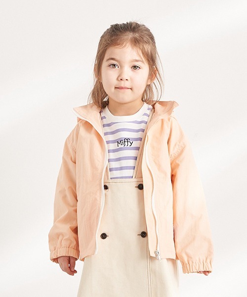 b・ROOM（ビールーム）の「マウンテンパーカ（無地)（マウンテンパーカー・キッズ・ブルーグレー/ベージュ/ピンク/ネイビー/グリーン・110cm/90cm/130cm/100cm/120cm）」の5枚目の写真