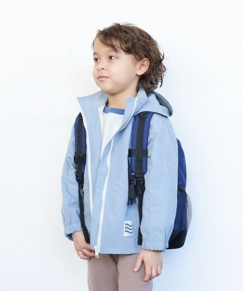 b・ROOM（ビールーム）の「マウンテンパーカ（無地)（マウンテンパーカー・キッズ・ブルーグレー/ベージュ/ピンク/ネイビー/グリーン・110cm/90cm/130cm/100cm/120cm）」の2枚目の写真