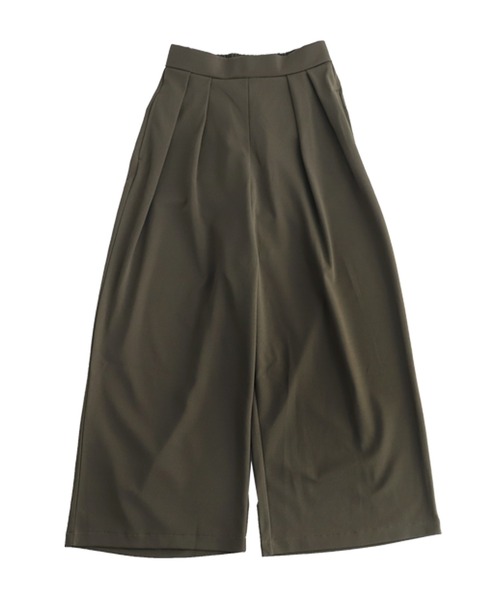 antiqua（アンティカ）の「カットジョーゼット2タックワイドパンツ（その他パンツ・レディース・ブラック/アイボリー/ダークカーキ・FREE）」の8枚目の写真