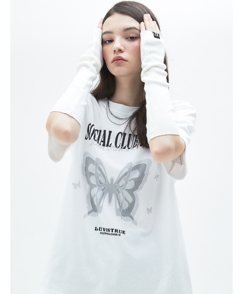 LUVISTRUE(ラヴイズトゥルー)の「A'GEM/9 × .kom 『LUV IS TRUE/ラブ イズ トゥルー』HAND WARMMER/ハンドウォーマー(アームカバー・レディース・アイボリー/ブラック・FREE)」の7枚目の写真