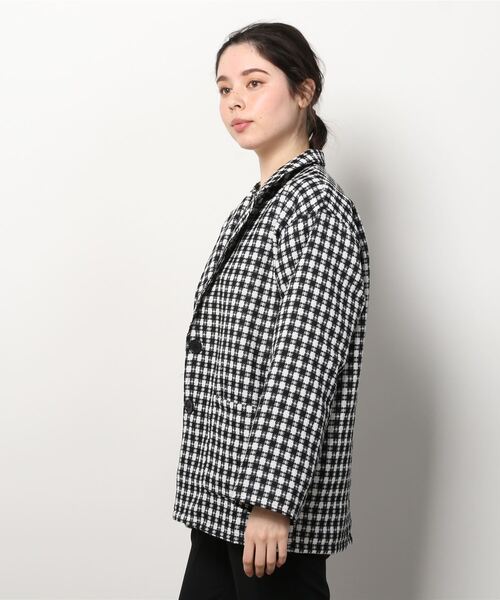 WC（ダブル シー）の「カラーチェックジャケット（テーラードジャケット・レディース・ブラック/ピンク/グリーン・FREE）」の4枚目の写真