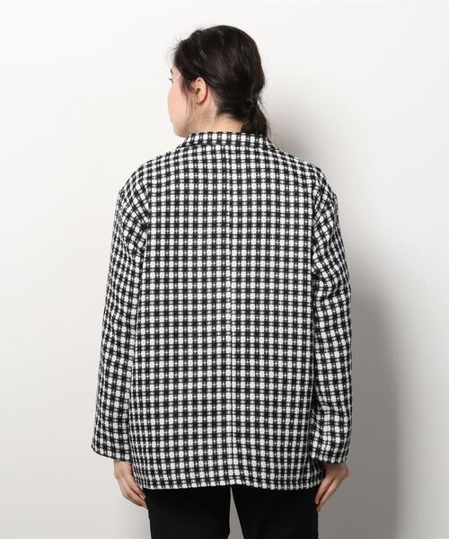 WC（ダブル シー）の「カラーチェックジャケット（テーラードジャケット・レディース・ブラック/ピンク/グリーン・FREE）」の6枚目の写真