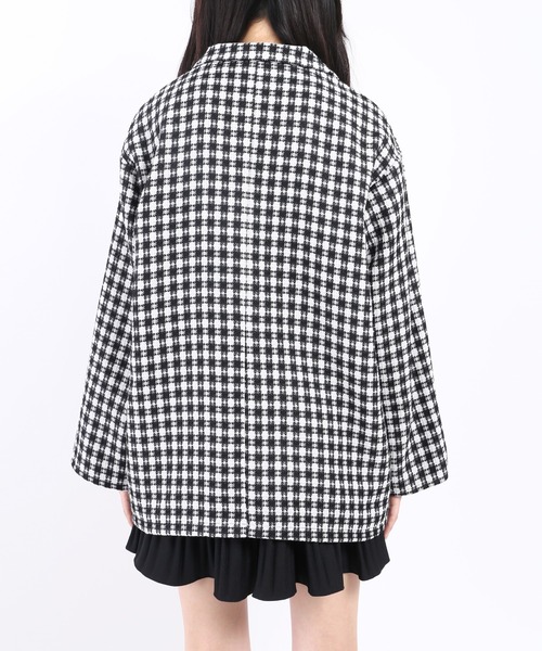 WC（ダブル シー）の「カラーチェックジャケット（テーラードジャケット・レディース・ブラック/ピンク/グリーン・FREE）」の12枚目の写真