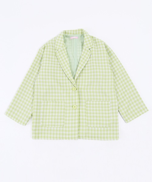 WC（ダブル シー）の「カラーチェックジャケット（テーラードジャケット・レディース・ブラック/ピンク/グリーン・FREE）」の10枚目の写真