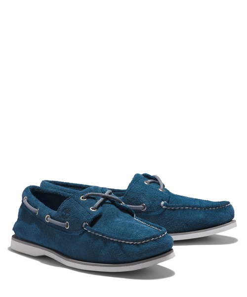 メンズ クラシック ツーアイ レザー ボートシューズ モカシン デッキシューズ ボートシューズ ダークブルー モカシン デッキシューズ Timberland ティンバーランド のファッション レザー