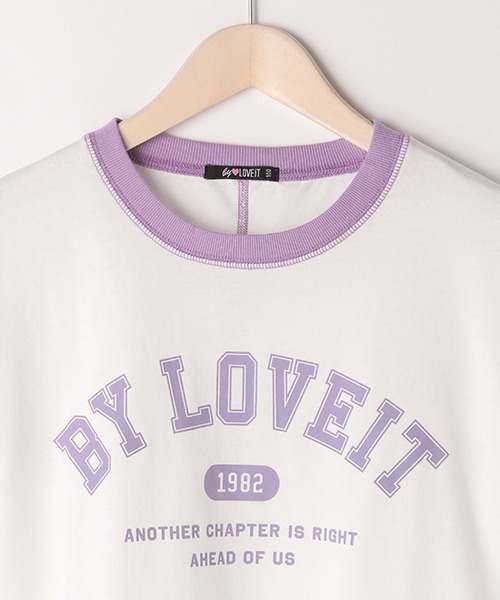 by LOVEiT(バイラビット)の「配色ステッチリンガーTシャツ(Tシャツ/カットソー・キッズ・ラベンダー/オフホワイト/ブラック・140cm/160cm/120cm/130cm/150cm)」の9枚目の写真