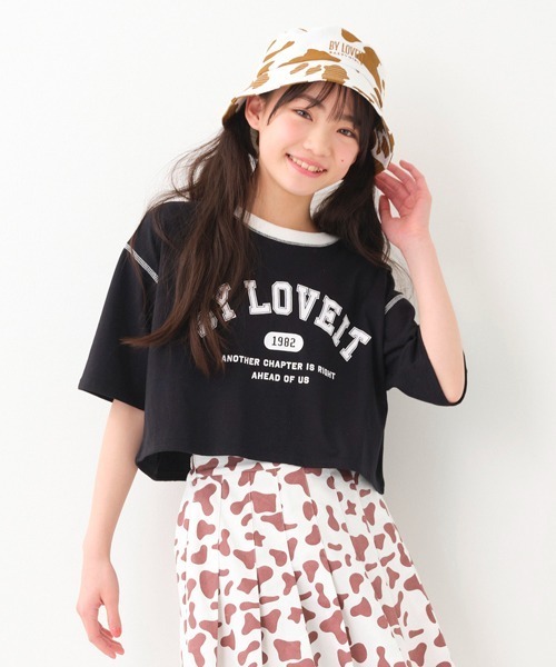 by LOVEiT(バイラビット)の「配色ステッチリンガーTシャツ(Tシャツ/カットソー・キッズ・ラベンダー/オフホワイト/ブラック・140cm/160cm/120cm/130cm/150cm)」の15枚目の写真