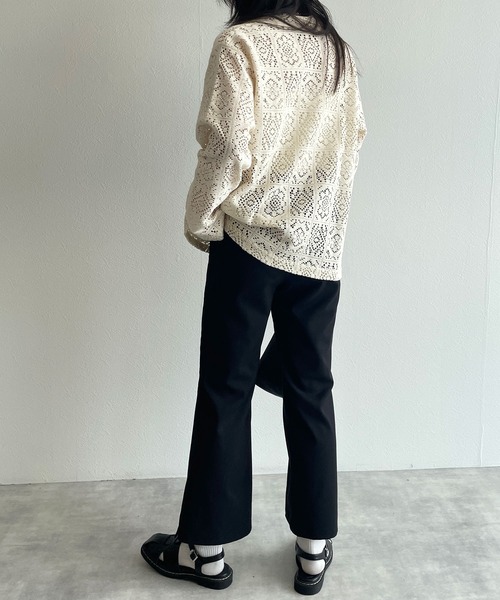 w closet（ダブルクローゼット）の「セミフレアパンツ（その他パンツ・レディース・ベージュ/ブルーグリーン/ブラック・マルチサイズ）」の14枚目の写真