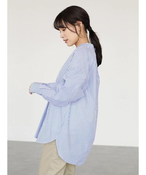 ELENCARE DUE（エレンカーレデュエ）の「・ELENCARE DUE ストライプシャツチュニック（シャツ/ブラウス・レディース・ブラック/ピンク/ブルー/グリーン・FREE）」の9枚目の写真