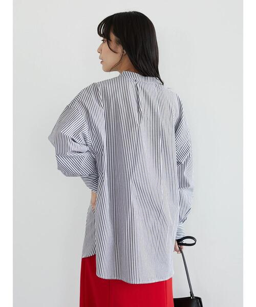 ELENCARE DUE（エレンカーレデュエ）の「・ELENCARE DUE ストライプシャツチュニック（シャツ/ブラウス・レディース・ブラック/ピンク/ブルー/グリーン・FREE）」の6枚目の写真