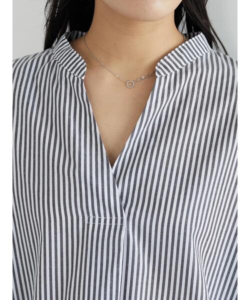 ELENCARE DUE（エレンカーレデュエ）の「・ELENCARE DUE ストライプシャツチュニック（シャツ/ブラウス・レディース・ブラック/ピンク/ブルー/グリーン・FREE）」の10枚目の写真