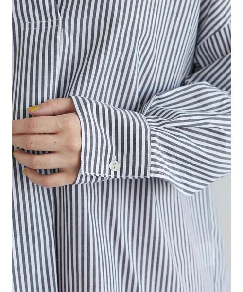 ELENCARE DUE（エレンカーレデュエ）の「・ELENCARE DUE ストライプシャツチュニック（シャツ/ブラウス・レディース・ブラック/ピンク/ブルー/グリーン・FREE）」の18枚目の写真