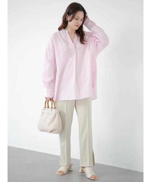 ELENCARE DUE（エレンカーレデュエ）の「・ELENCARE DUE ストライプシャツチュニック（シャツ/ブラウス・レディース・ブラック/ピンク/ブルー/グリーン・FREE）」の7枚目の写真