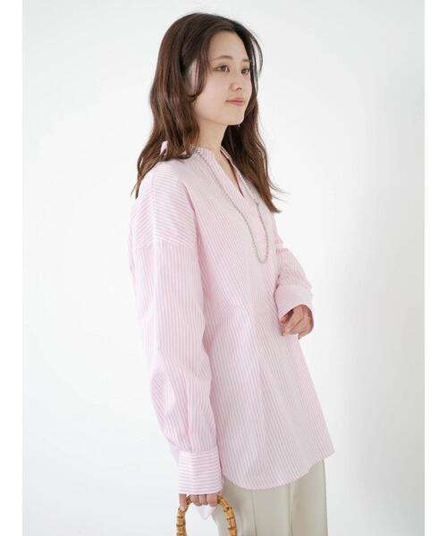 ELENCARE DUE（エレンカーレデュエ）の「・ELENCARE DUE ストライプシャツチュニック（シャツ/ブラウス・レディース・ブラック/ピンク/ブルー/グリーン・FREE）」の19枚目の写真