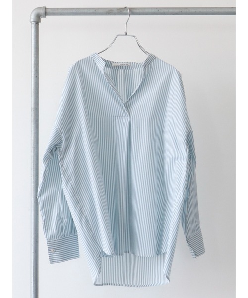 ELENCARE DUE（エレンカーレデュエ）の「・ELENCARE DUE ストライプシャツチュニック（シャツ/ブラウス・レディース・ブラック/ピンク/ブルー/グリーン・FREE）」の3枚目の写真