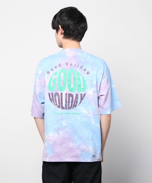 SITRY（シトリー）の「oversize rubber print tie-dyeing T-shirt/オーバーサイズ ラバープリント タイダイ染め Tシャツ（Tシャツ/カットソー・メンズ・パープル/イエロー/グリーン・M/L）」の5枚目の写真
