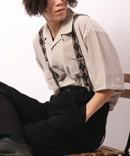 GEVAERT（ゲバルト）の「【入荷禁止】GEVAERT 35mmY型アーガイル柄サスペンダー（サスペンダー・メンズ・ネイビー/ベージュ/ワインレッド・FREE）」の4枚目の写真