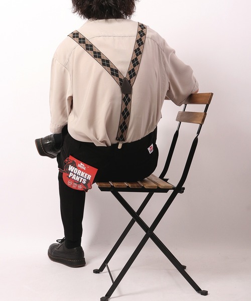 GEVAERT（ゲバルト）の「【入荷禁止】GEVAERT 35mmY型アーガイル柄サスペンダー（サスペンダー・メンズ・ネイビー/ベージュ/ワインレッド・FREE）」の7枚目の写真