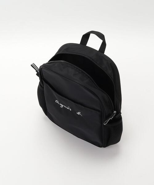 アニエスベー　リュック　黒　刺繍ロゴ　GL11 E BAG agnes b.（アニエスベー）の「GL11 E BAG ロゴ刺繍リュック
