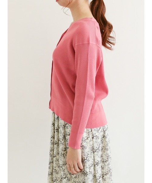 Te chichi（テチチ）の「Vネックリブカーディガン（カーディガン/ボレロ・レディース・オフホワイト/ブラック/グリーン/ピンク・ﾌﾘ-）」の12枚目の写真