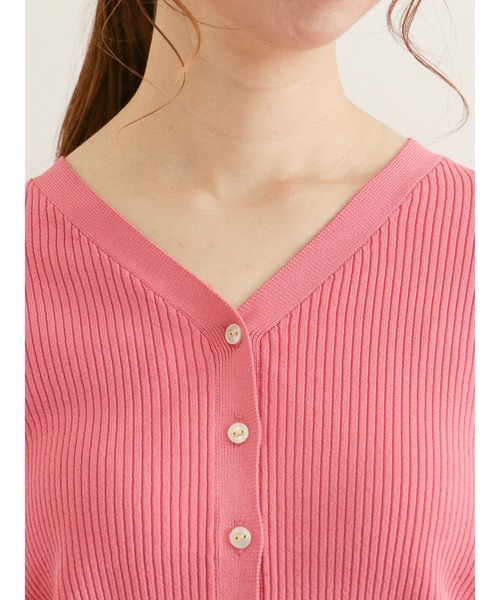 Te chichi（テチチ）の「Vネックリブカーディガン（カーディガン/ボレロ・レディース・オフホワイト/ブラック/グリーン/ピンク・ﾌﾘ-）」の15枚目の写真