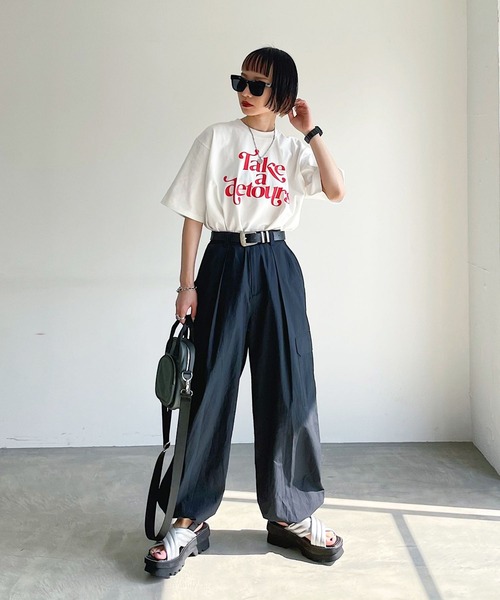 PAGEBOY（ページボーイ）の「チアーズロゴTシャツ（Tシャツ/カットソー・レディース・オフホワイト/ブラック/ベージュ系その他/コーラルピンク・FREE）」の7枚目の写真