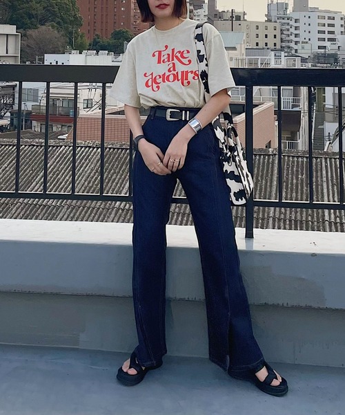 PAGEBOY（ページボーイ）の「チアーズロゴTシャツ（Tシャツ/カットソー・レディース・オフホワイト/ブラック/ベージュ系その他/コーラルピンク・FREE）」の13枚目の写真