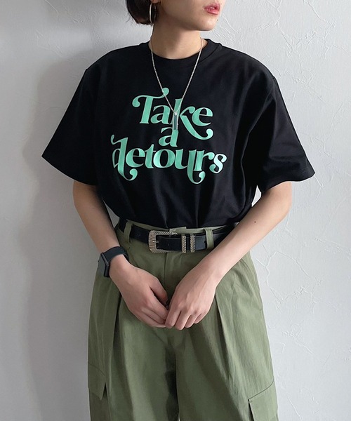 PAGEBOY（ページボーイ）の「チアーズロゴTシャツ（Tシャツ/カットソー・レディース・オフホワイト/ブラック/ベージュ系その他/コーラルピンク・FREE）」の8枚目の写真