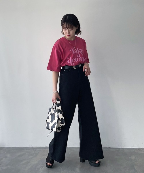 PAGEBOY（ページボーイ）の「チアーズロゴTシャツ（Tシャツ/カットソー・レディース・オフホワイト/ブラック/ベージュ系その他/コーラルピンク・FREE）」の15枚目の写真