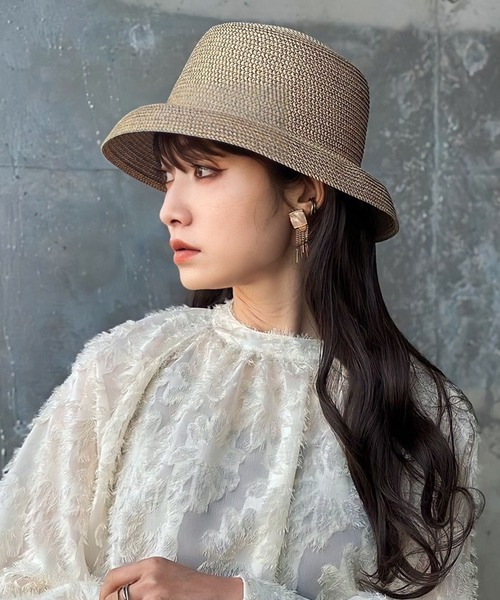 polcadot（ポルカドット）の「ポケッタブル ペーパーカサブランカハット（ハット・レディース・ベージュ/キャメル/ブラック/ベージュ系/ライトグレー・FREE）」の4枚目の写真