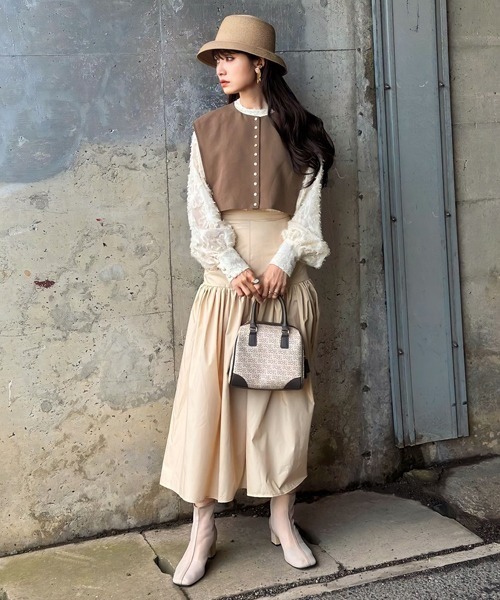 polcadot（ポルカドット）の「ポケッタブル ペーパーカサブランカハット（ハット・レディース・ベージュ/キャメル/ブラック/ベージュ系/ライトグレー・FREE）」の15枚目の写真