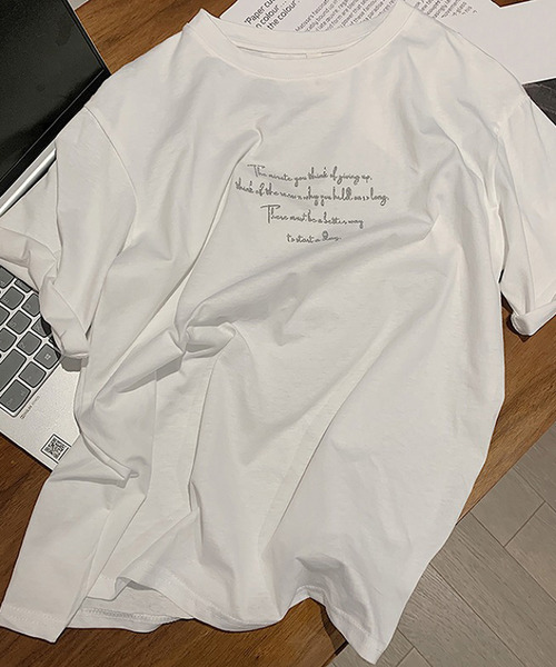 Bifrost（ビフレスト）の「カラーロゴプリントTシャツ（Tシャツ/カットソー・レディース・ホワイト/ベージュ/ブルー・M/L）」の6枚目の写真
