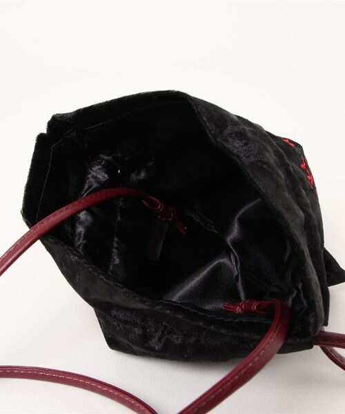 X-girl（エックスガール）の「【X-girl /エックスガール】 X-GIRL GARDEN DRAWSTRING BAG（ショルダーバッグ・レディース・ホワイト/ブラック・FREE）」の5枚目の写真