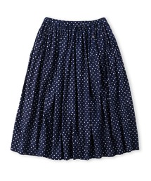 【美品】45R 薄オックスのスカート　インディゴ　ストライプ　ロングスカート 美品】45R 薄オックスのスカート インディゴ ストライプ ロング