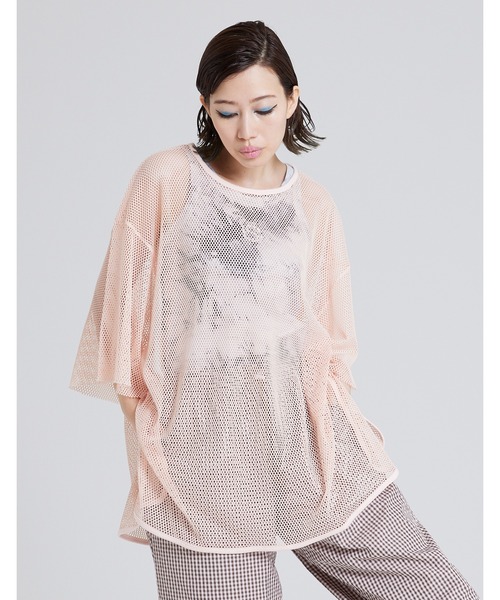 Little sunny bite（リトルサニーバイト）の「Mesh big tee（Tシャツ/カットソー・レディース・ブラック/クリーム/グリーン/ピンク・SMALL/MEDIUM）」の4枚目の写真