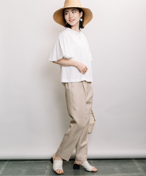 ELVENCE DEUX(エルベンスドゥ)の「ツヤアリソデギャザーPO(Tシャツ/カットソー・レディース・オフホワイト/グリーン/グレー系その他・FREE)」の19枚目の写真