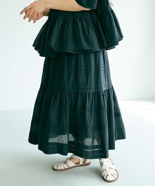 PUAL CE CIN（ピュアルセシン）の「インドコットンボイルスカート（スカート・レディース・ホワイト/ブラック/グリーン/ブルー/ピンク・FREE）」の21枚目の写真