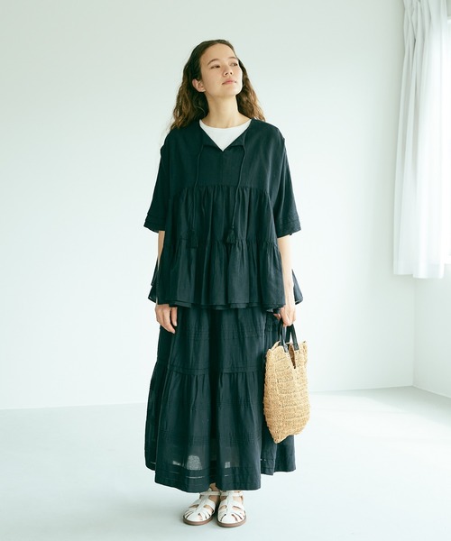 PUAL CE CIN（ピュアルセシン）の「インドコットンボイルスカート（スカート・レディース・ホワイト/ブラック/グリーン/ブルー/ピンク・FREE）」の12枚目の写真