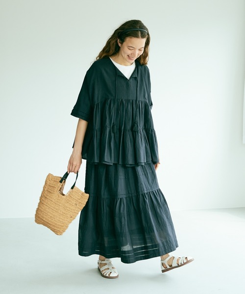 PUAL CE CIN（ピュアルセシン）の「インドコットンボイルスカート（スカート・レディース・ホワイト/ブラック/グリーン/ブルー/ピンク・FREE）」の15枚目の写真