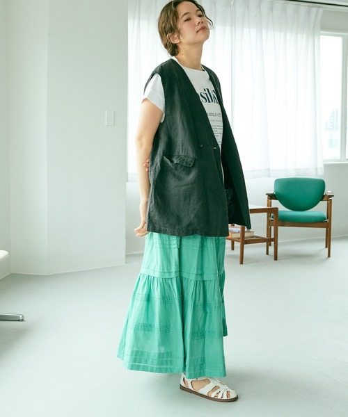 PUAL CE CIN（ピュアルセシン）の「インドコットンボイルスカート（スカート・レディース・ホワイト/ブラック/グリーン/ブルー/ピンク・FREE）」の11枚目の写真