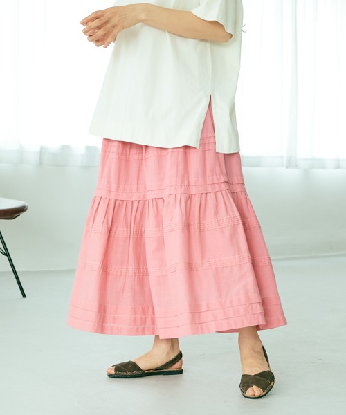 PUAL CE CIN（ピュアルセシン）の「インドコットンボイルスカート（スカート・レディース・ホワイト/ブラック/グリーン/ブルー/ピンク・FREE）」の13枚目の写真