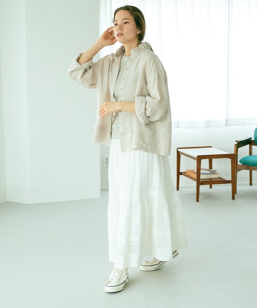 PUAL CE CIN（ピュアルセシン）の「インドコットンボイルスカート（スカート・レディース・ホワイト/ブラック/グリーン/ブルー/ピンク・FREE）」の6枚目の写真