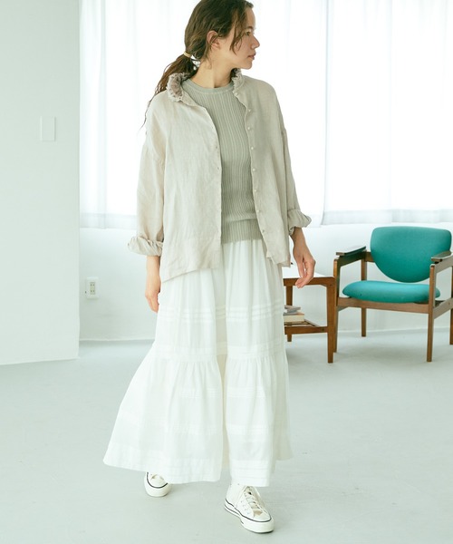 PUAL CE CIN（ピュアルセシン）の「インドコットンボイルスカート（スカート・レディース・ホワイト/ブラック/グリーン/ブルー/ピンク・FREE）」の10枚目の写真