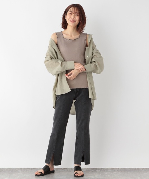 GLOBAL WORK（グローバルワーク）の「Beauteeメローリブタンク/276052（タンクトップ・レディース・アイボリー/オリーブ/モカ/ブラック・MEDIUM/LARGE）」の9枚目の写真