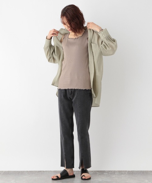 GLOBAL WORK（グローバルワーク）の「Beauteeメローリブタンク/276052（タンクトップ・レディース・アイボリー/オリーブ/モカ/ブラック・MEDIUM/LARGE）」の10枚目の写真