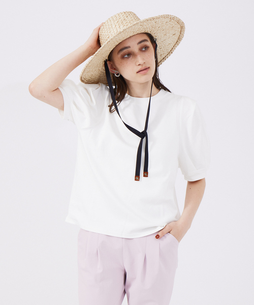 qualite(カリテ)の「【Doux.】パフスリーブカットソー(Tシャツ/カットソー・レディース・ホワイト/カーキ/ラベンダー・フリー)」の8枚目の写真