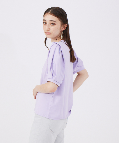 qualite(カリテ)の「【Doux.】パフスリーブカットソー(Tシャツ/カットソー・レディース・ホワイト/カーキ/ラベンダー・フリー)」の9枚目の写真