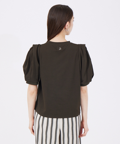 qualite(カリテ)の「【Doux.】パフスリーブカットソー(Tシャツ/カットソー・レディース・ホワイト/カーキ/ラベンダー・フリー)」の18枚目の写真